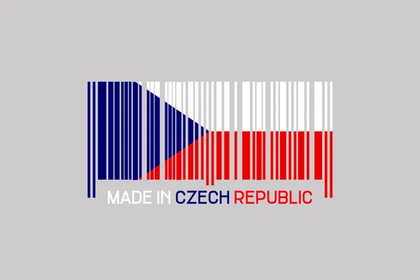 在捷克共和国制造 以捷克共和国国旗为形式的条形码 被灰色的背景隔离了业务 — 图库照片