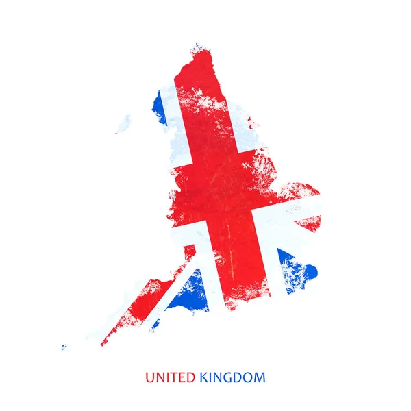 Bandeira Inglaterra Forma Mapa Inglaterra Isolado Sobre Fundo Branco — Fotografia de Stock