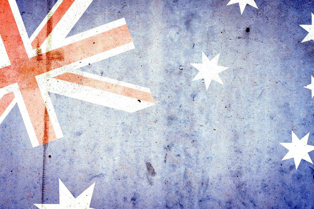 Australia flag on concrete wall. Travels. Flags Symbols