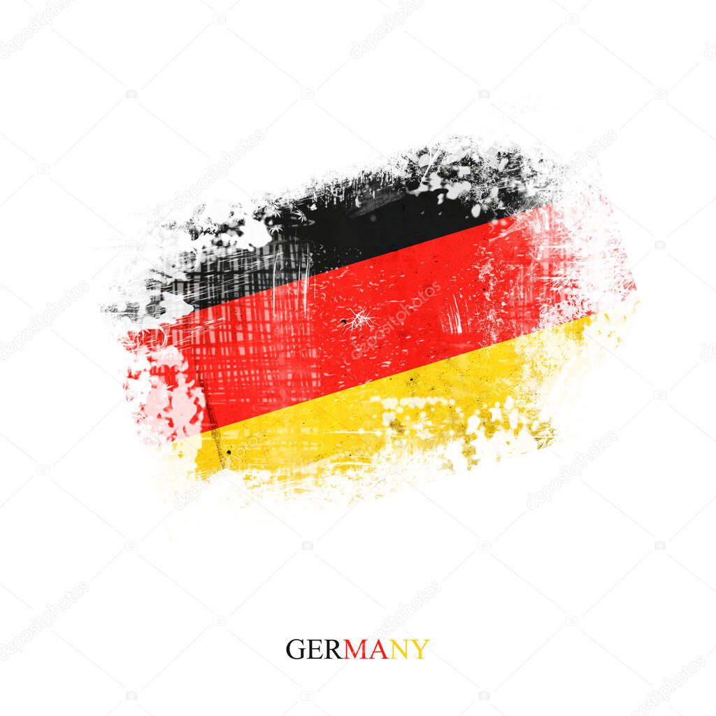 Grunge flag of Germany. Isolated on White Background Flags