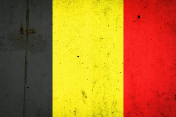 Бельгійський Прапор Бетонній Стіні Європа Прапори Подорожі — стокове фото
