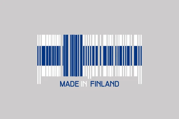 Gemaakt Finland Barcode Vorm Van Vlag Van Finland Geïsoleerd Grijze — Stockfoto