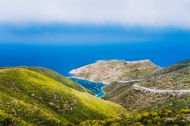 Porto Vromi Zakynthos Adası, mavi deniz bay Akdeniz deniz Yunanistan