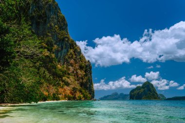 Güzel tropik adada tatil, rahatlayın chill getaway El Nido, Palawan adası, Filipinler yaz keyfini çıkarın