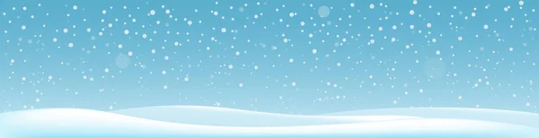 Зимняя Игра Сугробами Падающим Снегом Векторная Иллюстрация Место Смс Панорама — стоковый вектор