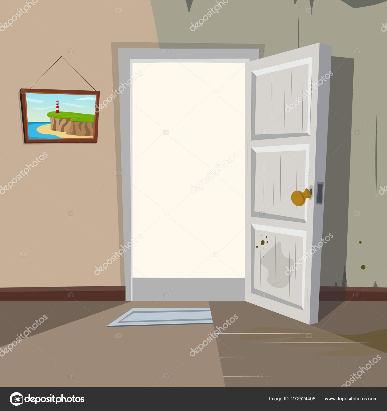 Two Images Of The Room Clean And Dirty Stock Vector