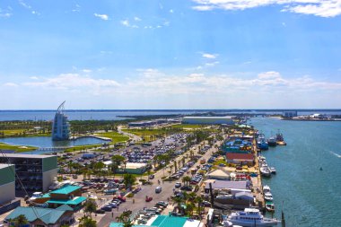 Cape Canaveral, USA. The arial view of port Canaveral from cruise ship clipart