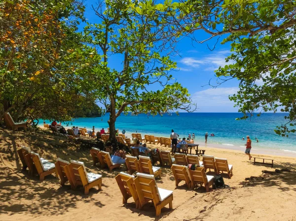 Mar Arena Playa Bambú Jamaica Día Soleado — Foto de Stock