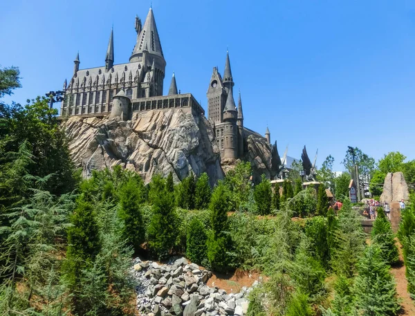 Orlando, Florida, Amerika Birleşik Devletleri - 09 Mayıs 2018: Büyücü Dünya Macera Adası Universal Studios Orlando Harry Potter, Hogwarts Castle.