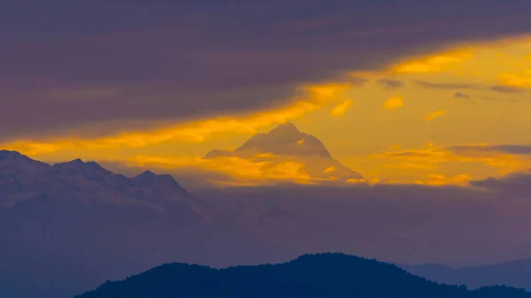 Himalaya Bergen Nepal Visa Vid Solnedgången — Stockfoto