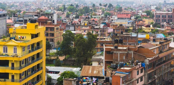 Vista Panorámica Ciudad Katmandú Con Techos — Foto de Stock