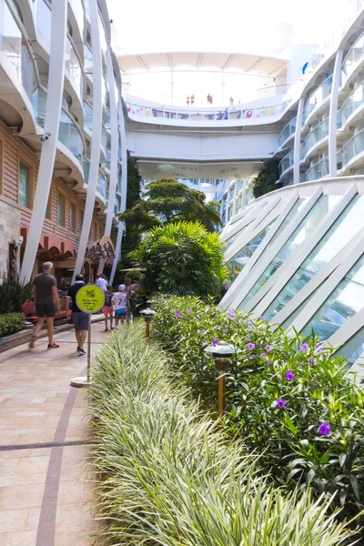 Cape Canaveral, Amerika Birleşik Devletleri - 29 Nisan 2018: Cruise liner ya da gemi central Park'ta 29 Nisan 2018 üzerinde Cape Canaveral, ABD Oasis Royal Caribbean tarafından denizlerin yanaştı. İkinci en büyük yolcu gemisi