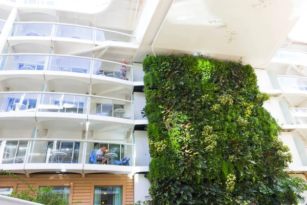 Cape Canaveral, Amerika Birleşik Devletleri - 29 Nisan 2018: Cruise liner ya da gemi central Park'ta 29 Nisan 2018 üzerinde Cape Canaveral, ABD Oasis Royal Caribbean tarafından denizlerin yanaştı. İkinci en büyük yolcu gemisi