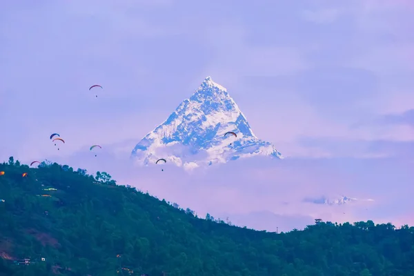 Kvällen Ama Dablam Väg Till Everest Base Camp Nepal — Stockfoto