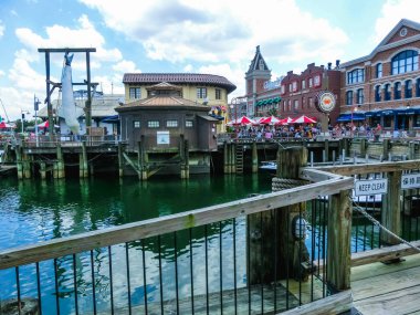 Orlando, Florida, ABD - 10 Mayıs 2018: bir köpekbalığı park Universal Studios, jaws. Bir tema park resort Orlando, Florida'nın Orlando olduğunu.