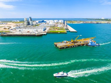 Cape Canaveral, Amerika Birleşik Devletleri. Port Canaveral gemisi arial görünümünü
