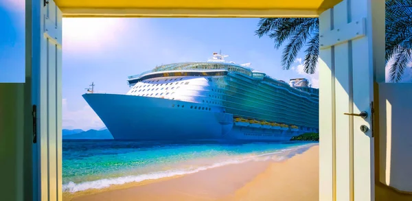 De collage over gelukkig cruise — Stockfoto