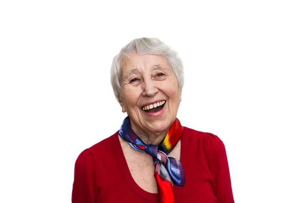 얼굴에 놀란 표정을 한 노부인 — 스톡 사진