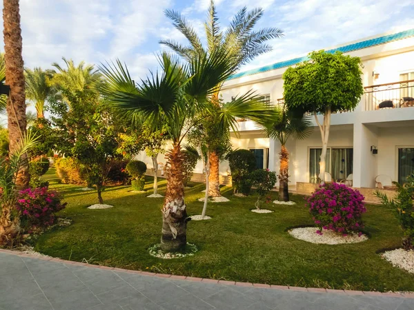 Sharm El Sheikh, Egipto - 31 de diciembre de 2018: Sultan Gardens Resort de lujo tropical en la playa del Mar Rojo . — Foto de Stock