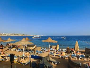 Mısır, Sharm el-Sheikh, Sharm El Sheikh, Mısır - 31 Aralık 2018:Red deniz plaj