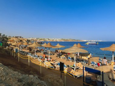 Mısır, Sharm el-Sheikh, Sharm El Sheikh, Mısır - 31 Aralık 2018:Red deniz plaj