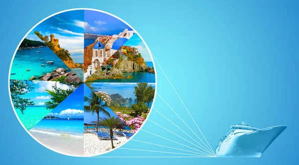 Collage desde las vistas de las playas del Caribe — Foto de Stock