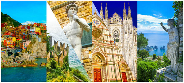 Коллаж фотографий в Италии
