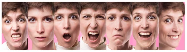 Verschillende emoties collage. — Stockfoto