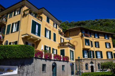 Portofino, İtalya - 17 Eylül 2019: Piccolo Hotel manzarası