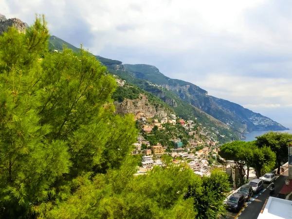 Widok Positano Wybrzeże Amalfi Kampania Włochy — Zdjęcie stockowe