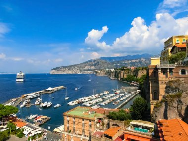 İtalya, Sorrento 'daki sahil manzarası.