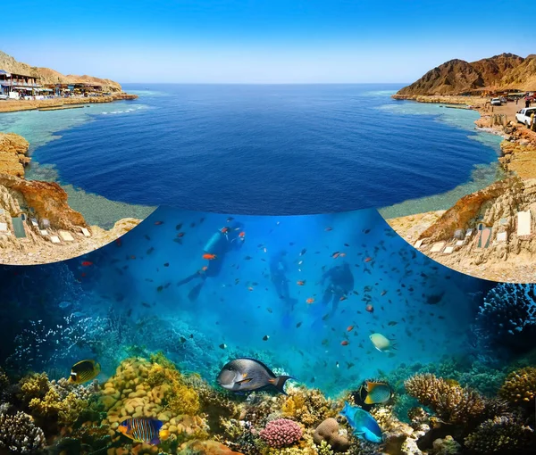 Slavné Potápěčské Místo Blue Hole Egyptě Kde Zemřelo Více Než — Stock fotografie