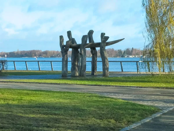 Wood Installation Tegel Lake District Berlin Hermsdorf Berlin Germany — Stock Fotó