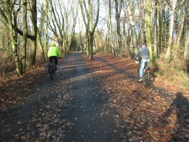 Tegel Gölü 'ne giden yol Berlin - Hermsdorf, Berlin, Almanya