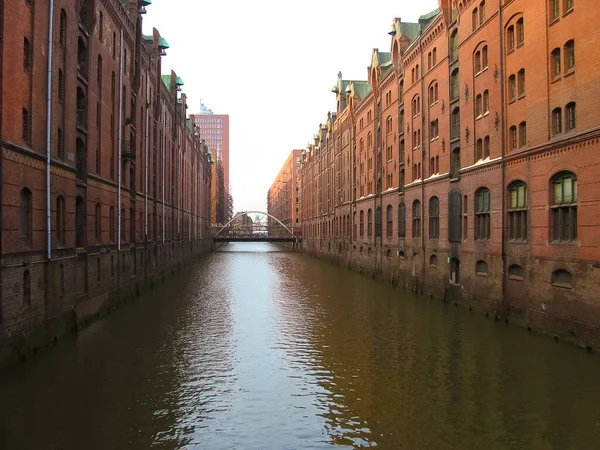 Distrito Warehouse Speicherstadt Durante Inverno Hamburgo Alemanha Armazéns Bairro Hafencity — Fotografia de Stock