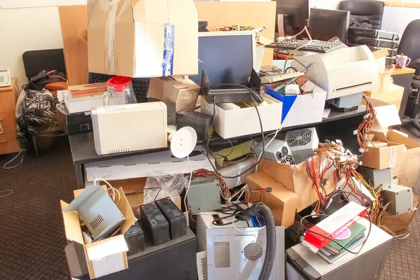 Messy Desktop Stacks Files Other Documents All Kind Office Supplies — Stock Photo, Image