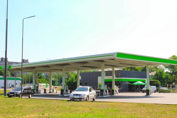 Kiew Ukraine Juni 2020 Okko Tankstelle Sonnigen Tag Kiew Ukraine — Stockfoto