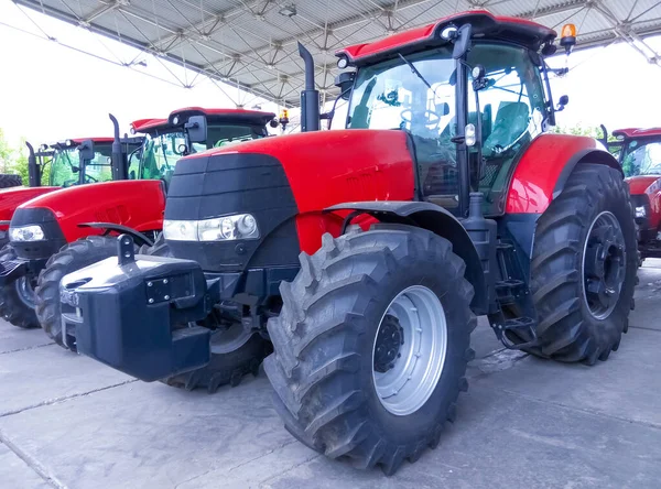 Los Coloridos Tractores Rojos Agricultura Concepto Agrícola — Foto de Stock
