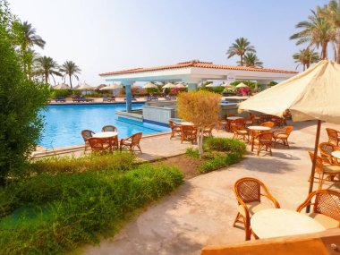 Sharm El Sheikh, Mısır - 14 Eylül 2020: Hotel Siva Sharm, eski Savita Resort, Sharm El Sheikh, Mısır 'da 14 Eylül 2020