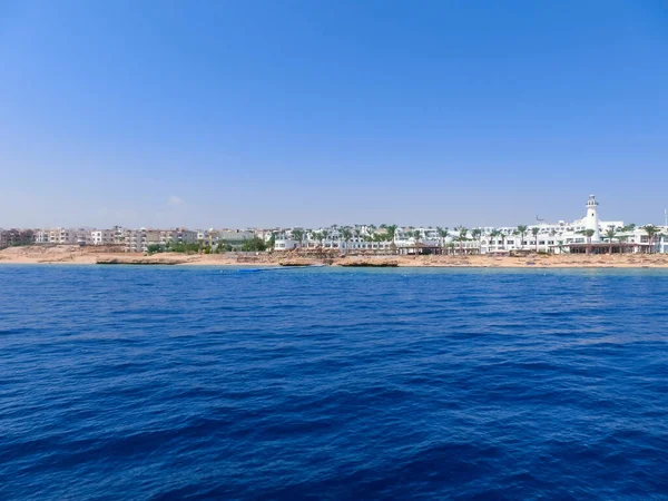 View Empty Covid Resorts Hotels Coast Sharm Sheikh Yacht — Stock Photo, Image