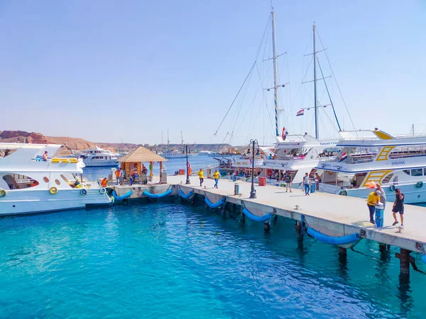 Sharm Sheikh Egyiptom Szeptember 2020 Gyönyör Jachtok Kikötőben Sétahajózás Ras — Stock Fotó