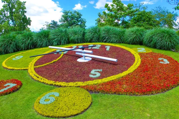 Ženeva Švýcarsko Flower Clock Geneva City Lakefront — Stock fotografie
