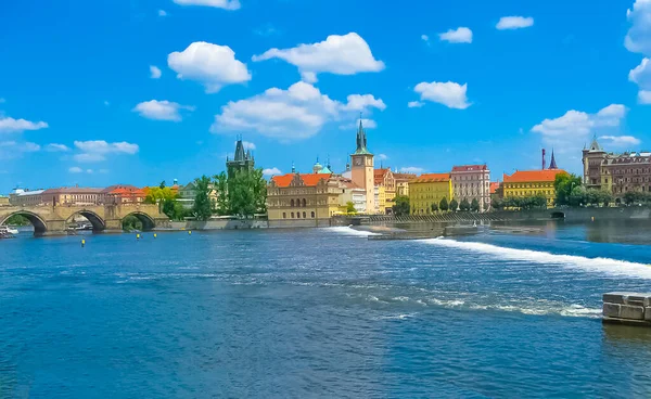 Veduta Della Città Vecchia Del Fiume Moldava Praga Repubblica Ceca — Foto Stock