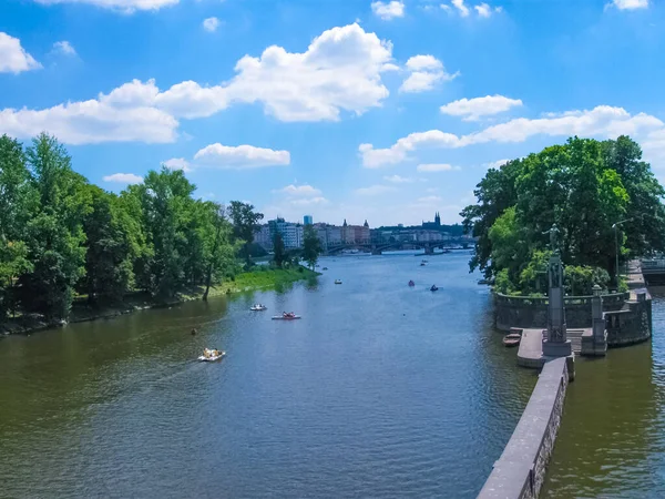 Çek Cumhuriyeti Prag Daki Eski Kasaba Vltava Nehri Manzarası — Stok fotoğraf
