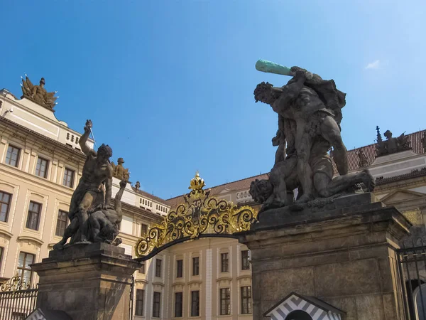 Prague Castle entrance, is a castle complex in Prague. It is the official residence of the President of the Czech Republic.