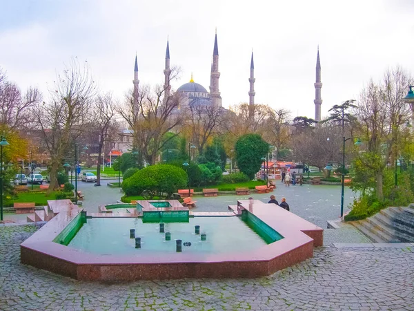 Belle Vieille Mosquée Istanbul Jour Hiver Pluvieux — Photo