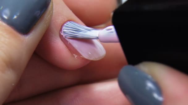Professionele manicure procedure in schoonheidssalon. — Stockvideo