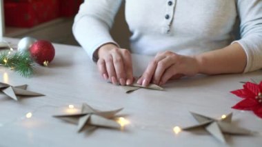 Hände Falten Origami Kraniche Zeitraffer Stockvideo