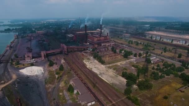 Vista aérea da zona da indústria mineira e do parque tecnológico — Vídeo de Stock