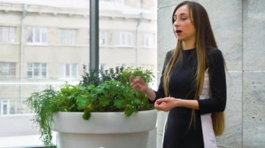 boş alan ile iş toplantı bir konuşma vermek kadın hoparlör